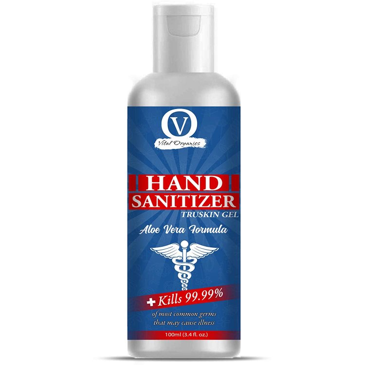 Vital Organics Hand Sanitizer Gel Protect From Germs, Coronaviruse And Bacteria With Aloe Vera 100ml